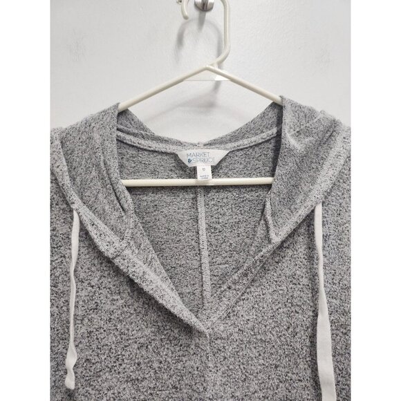 Market & Spruce Stitch Fix Womens Hoodie XS Gray Soft Knit Drawstrng Pullover - Picture 4 of 8